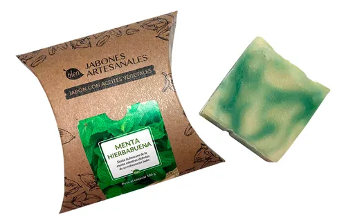 Jabón artesanal de menta y hierbabuena
