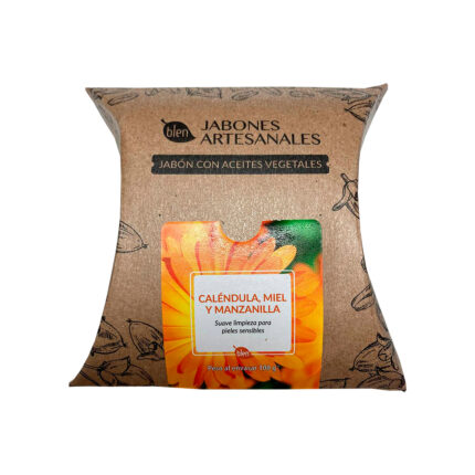 Jabón artesanal de caléndula, miel y manzanilla