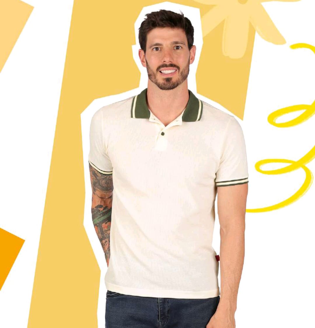 Polo blanco para hombre