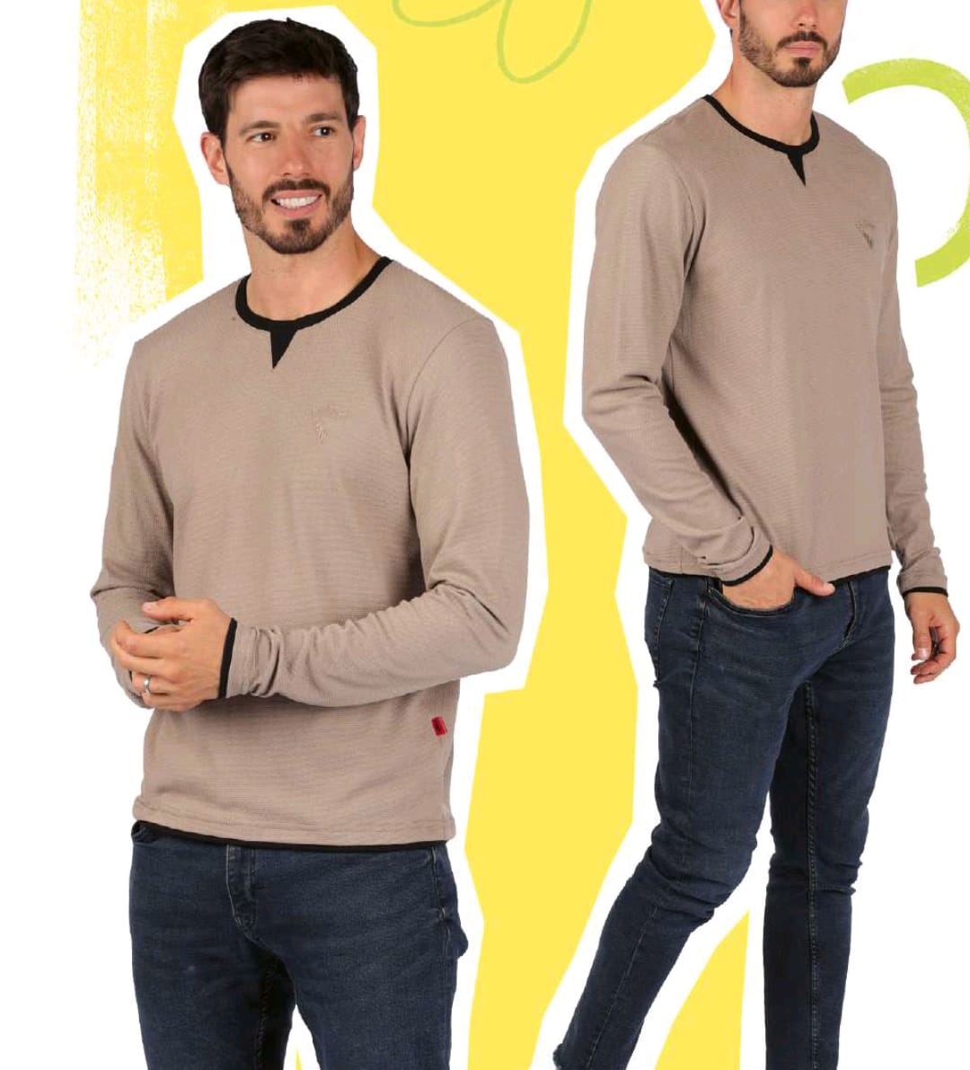 Camiseta de manga larga para hombre