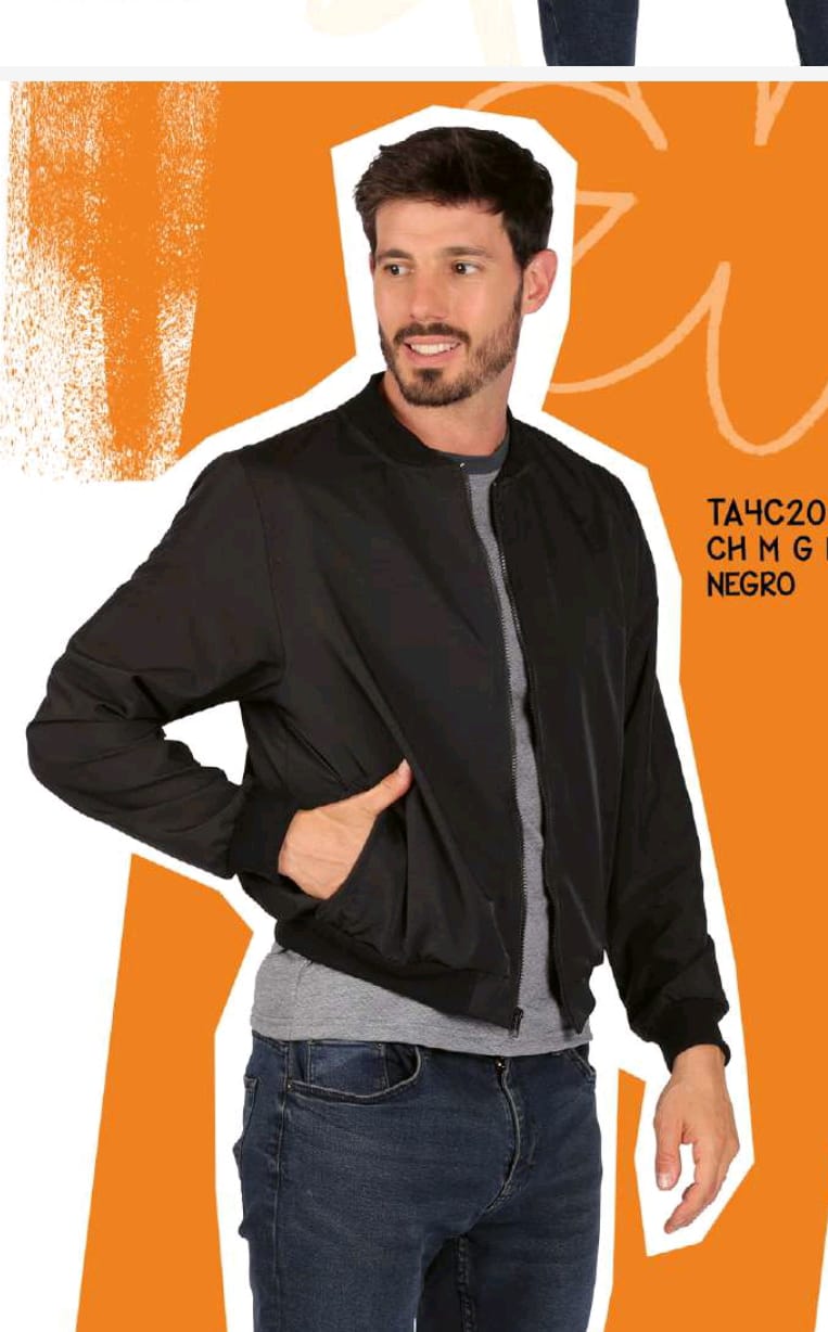 Chamarra negra para hombre