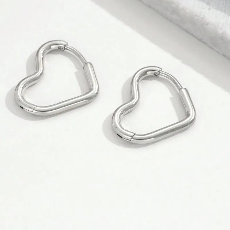 Aretes de aro en forma de corazón