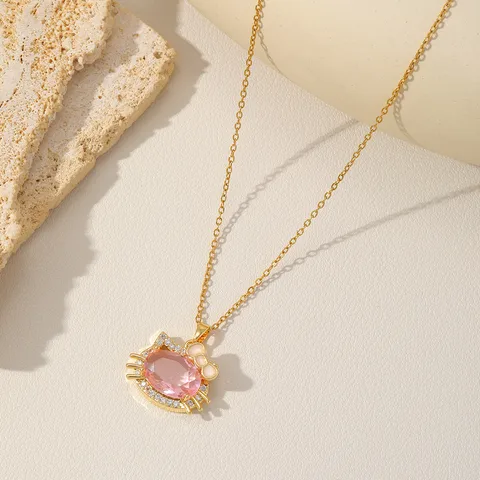 Collar de Hello Kitty con Cristal Rosa