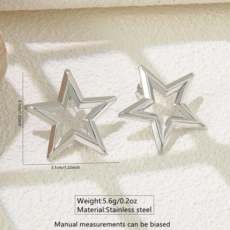 Pendientes estrella de acero inoxidable