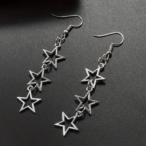 Pendientes de estrellas plateadas
