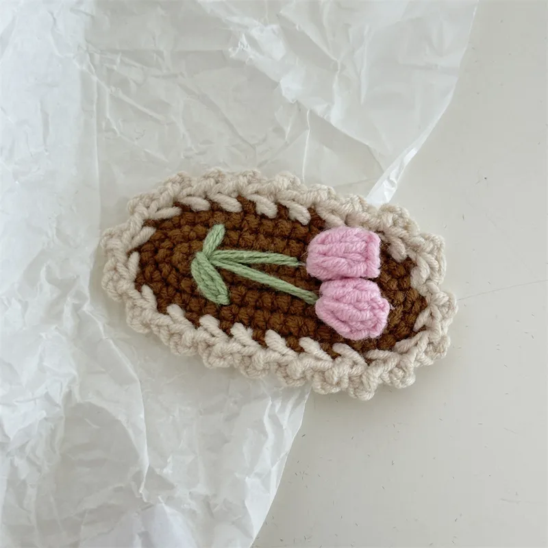 Par de pasador de cabello de ganchillo