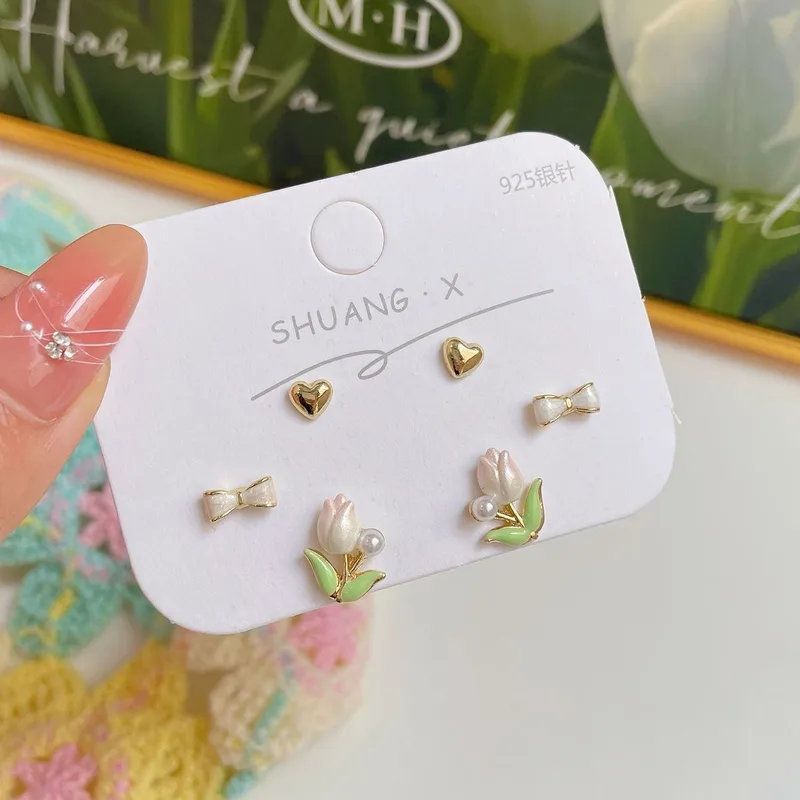 Juego de pendientes de tulipán 