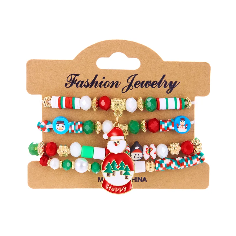 Set de pulseras navideñas de colores