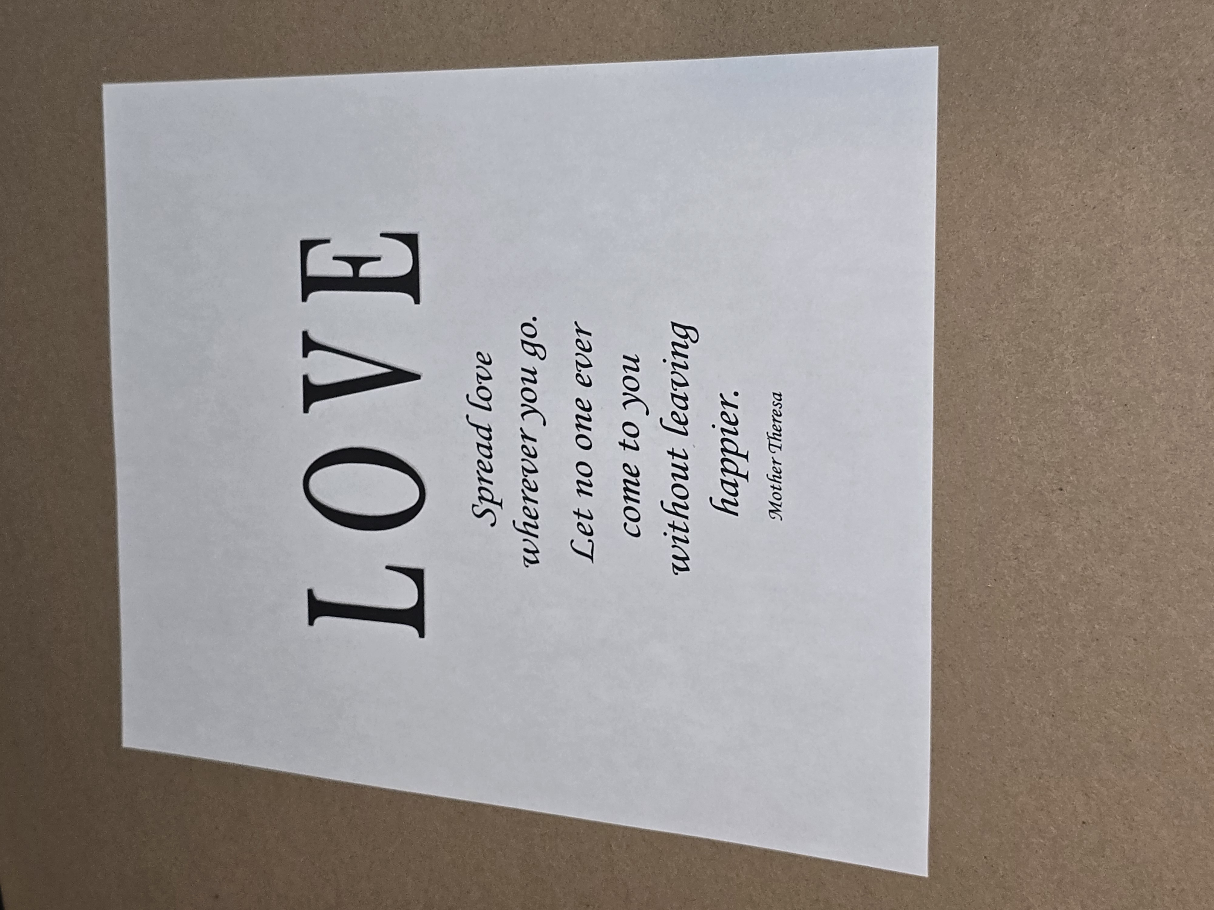 Mother Theresa LOVE Quote Print