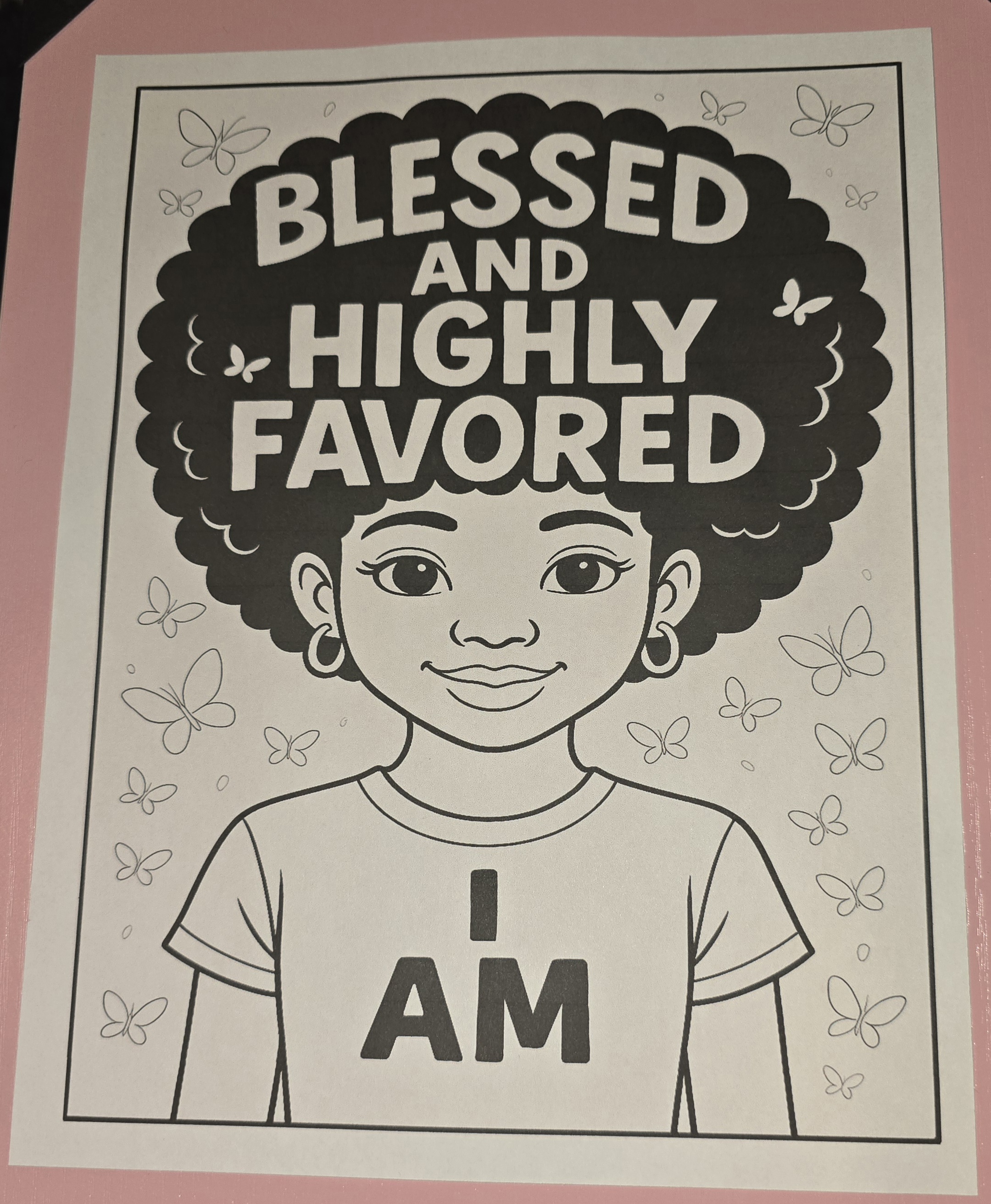 Coloring Page Blessed and Favored