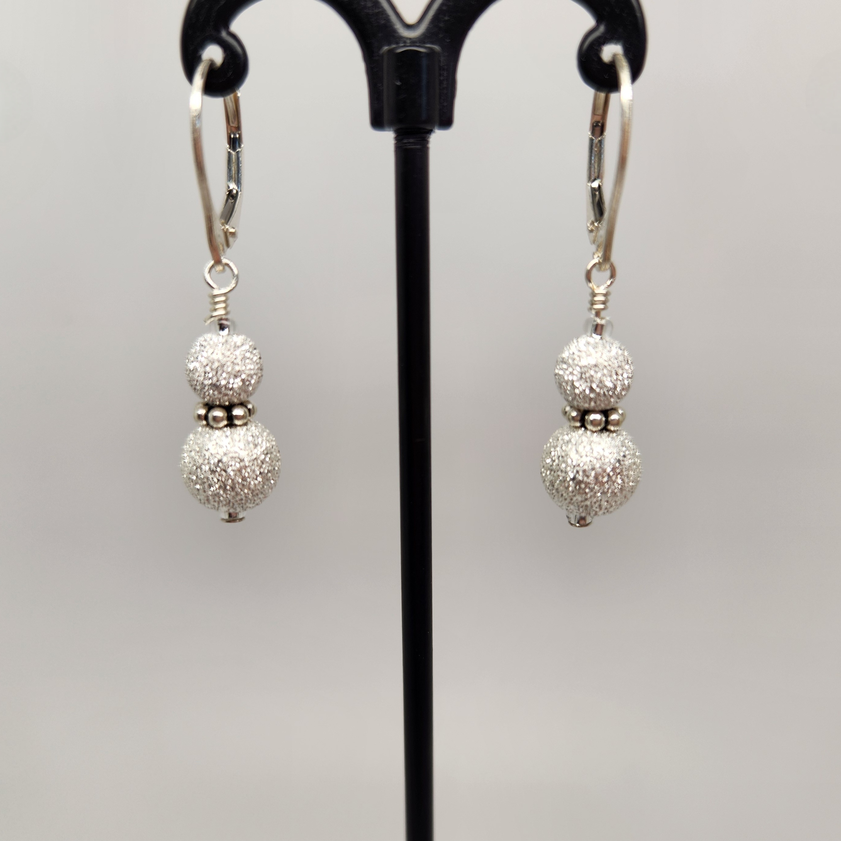 Sterling Silver Double Bead Earrings