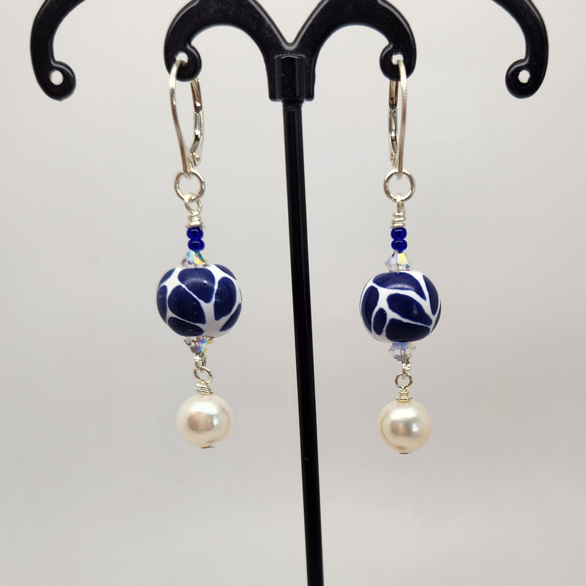 Talavera and Pearl Dangle Earrings
