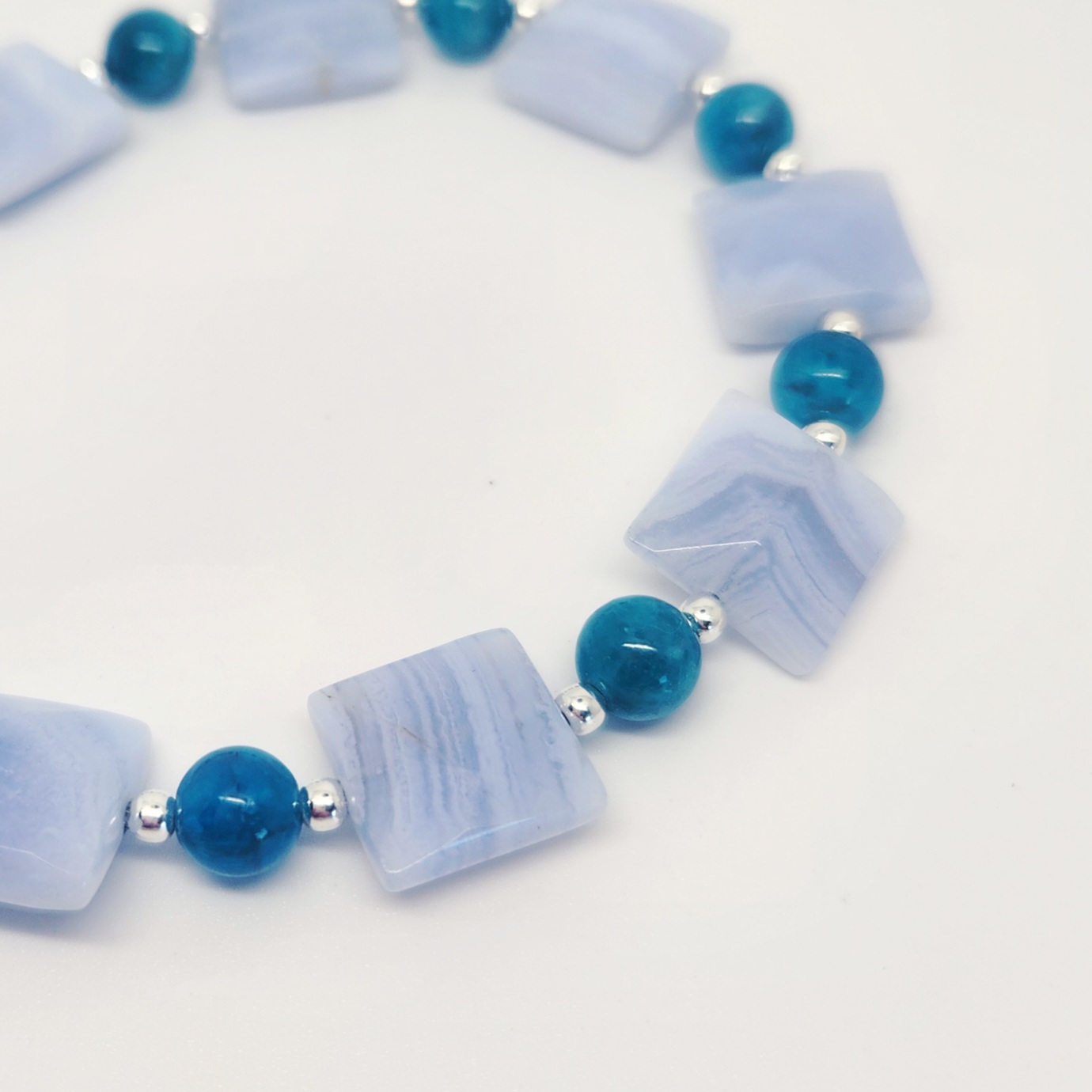 Crazy Lace Agate and Apatite Bracelet