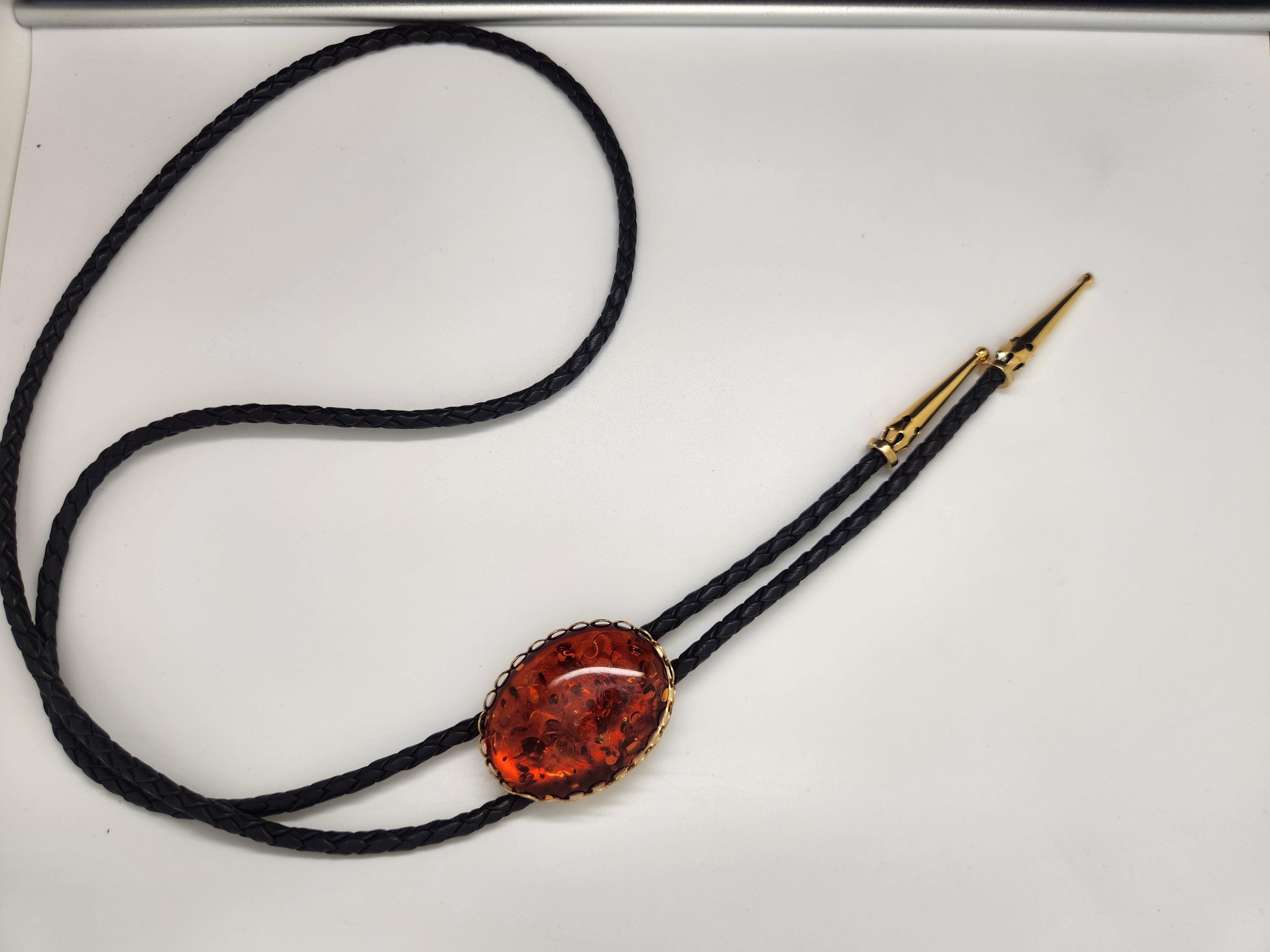 Western Amber Bolo Tie