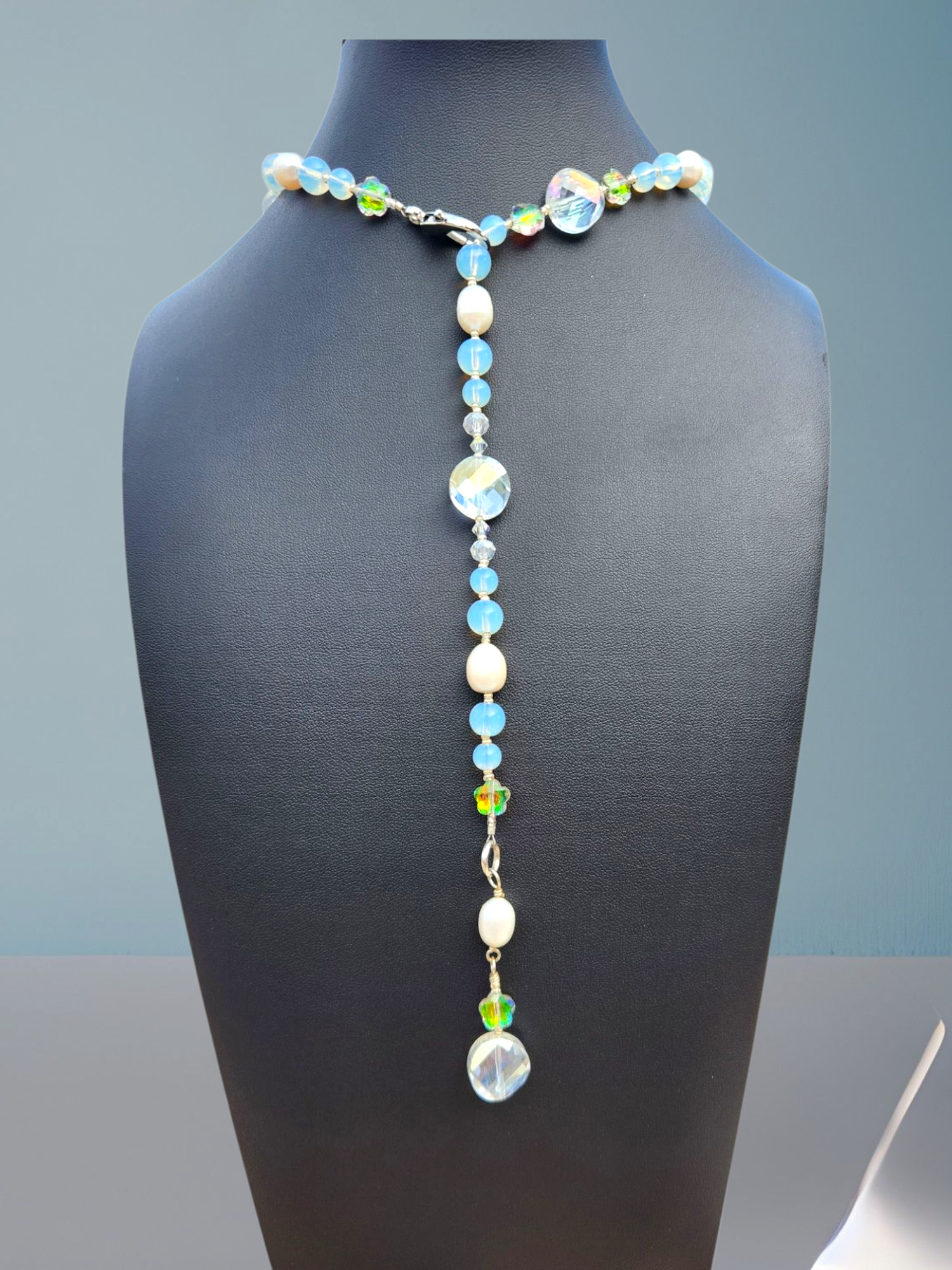 The "Long and Short" Opalescent Beaded Necklace