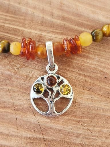 Tree of Life Amber Necklace