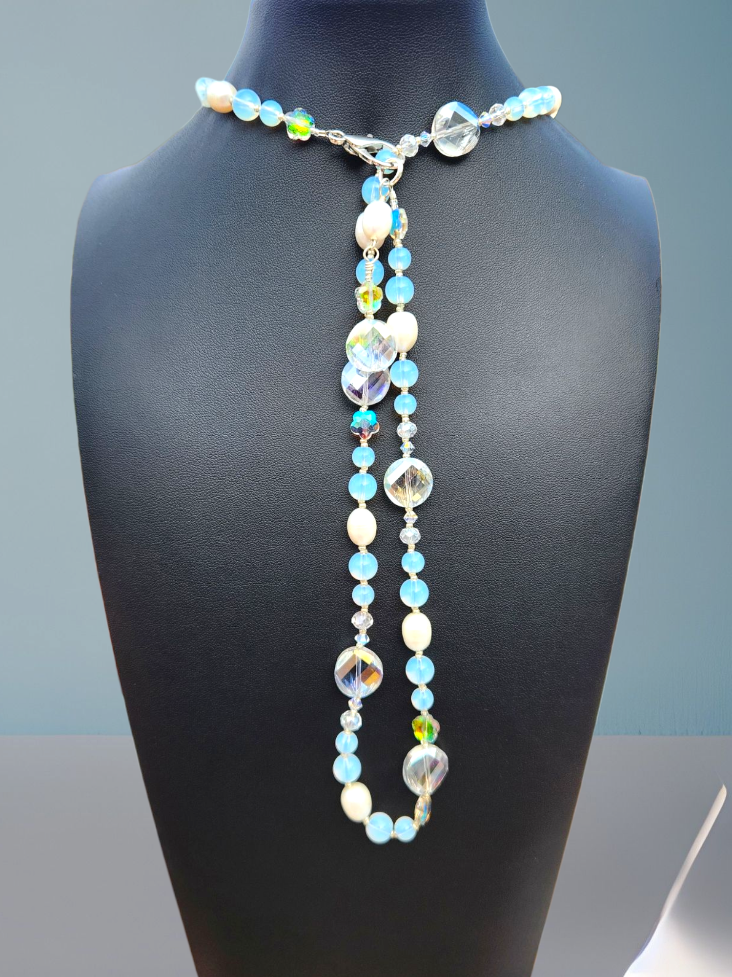 The "Long and Short" Opalescent Beaded Necklace