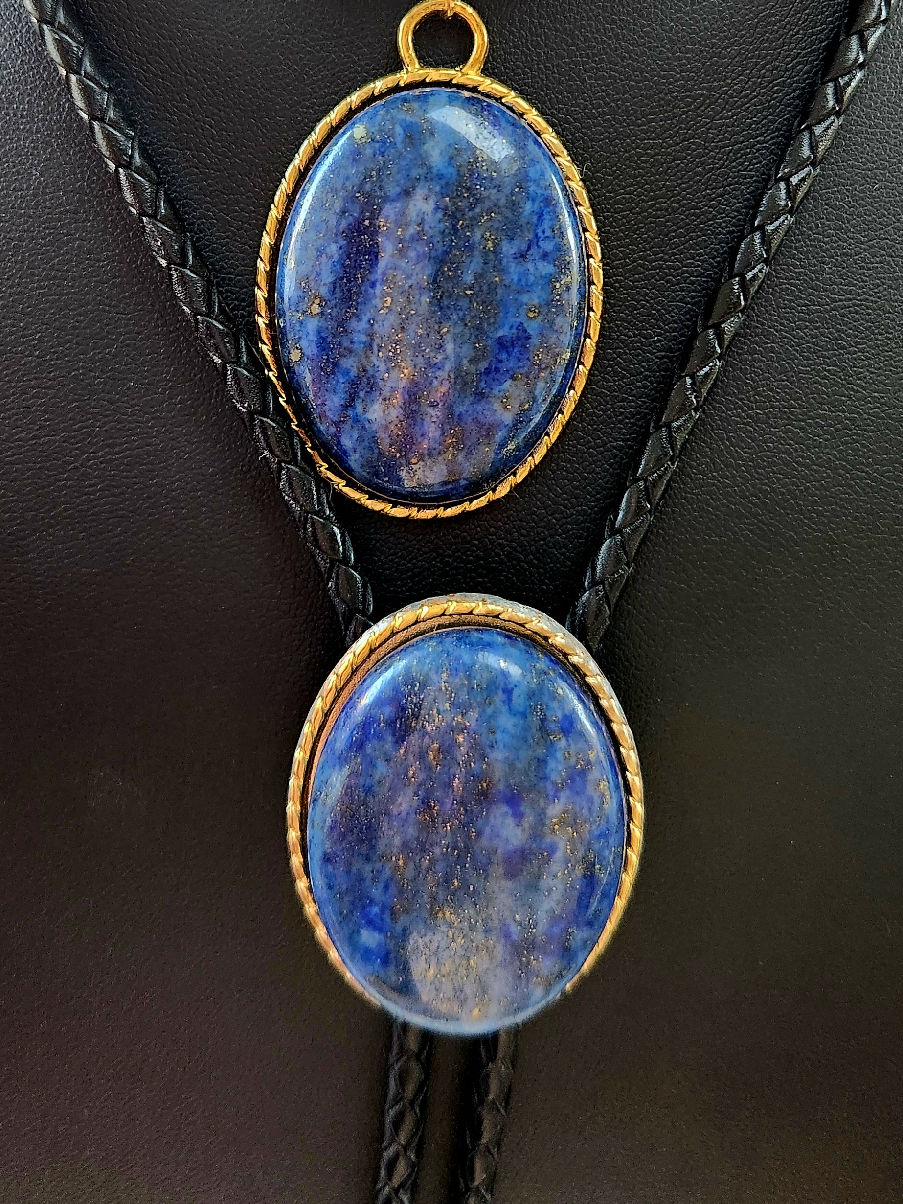 Lapis Lazuli "His and Her" Cabochon Bolo Set