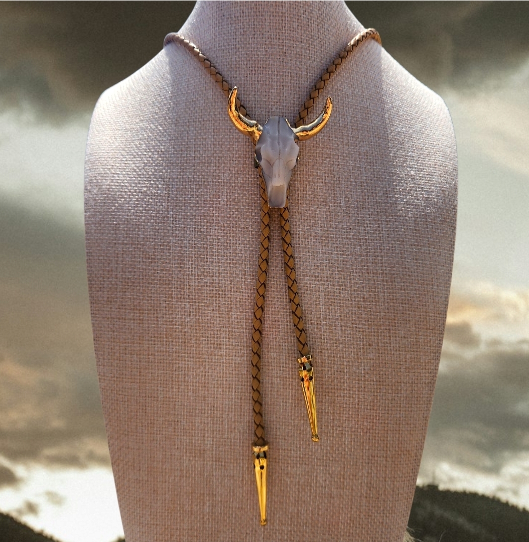Western Bull Skull Bolo Tie