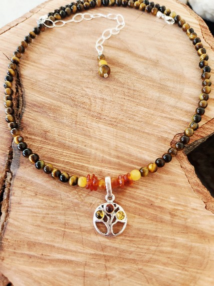 Tree of Life Amber Necklace
