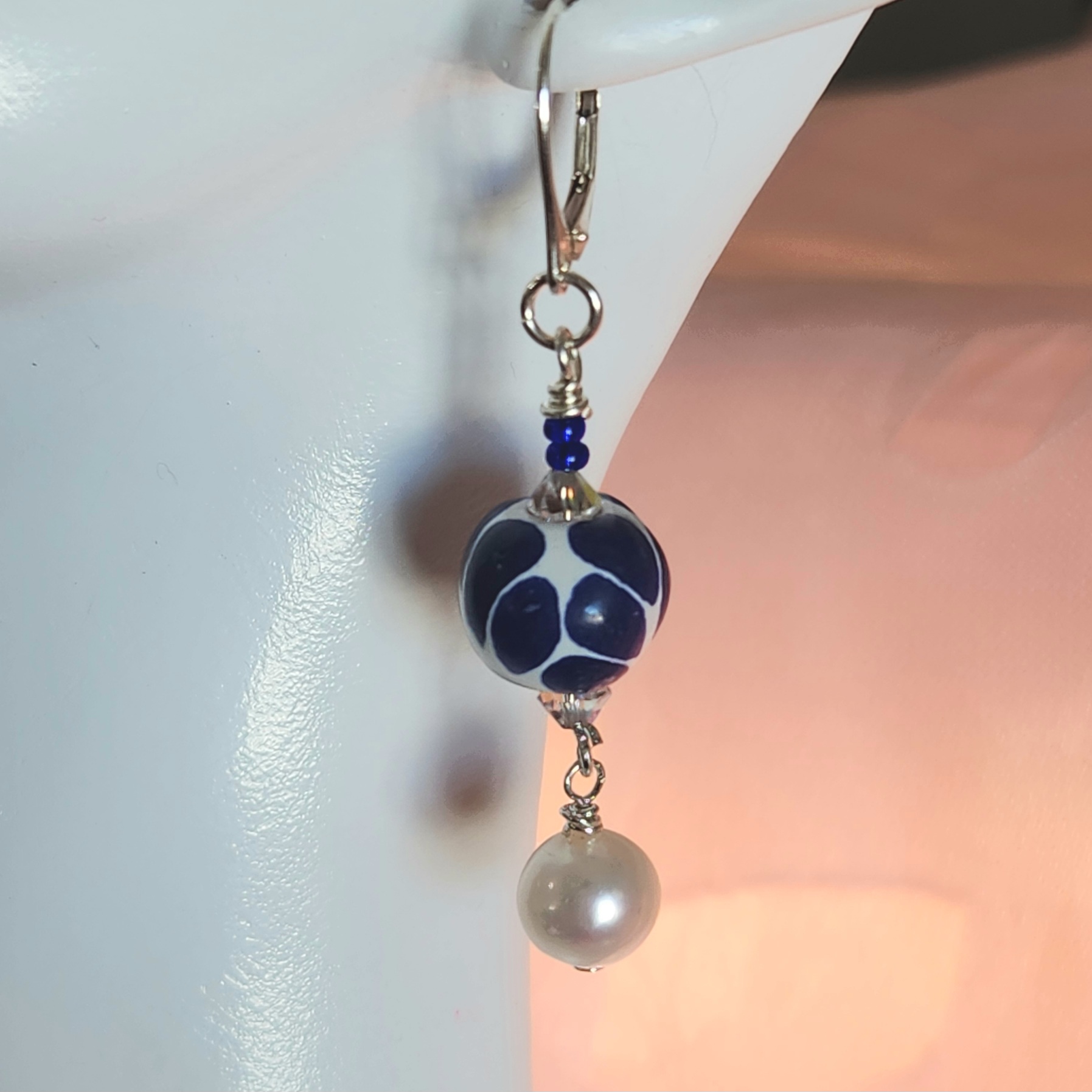 Talavera and Pearl Dangle Earrings