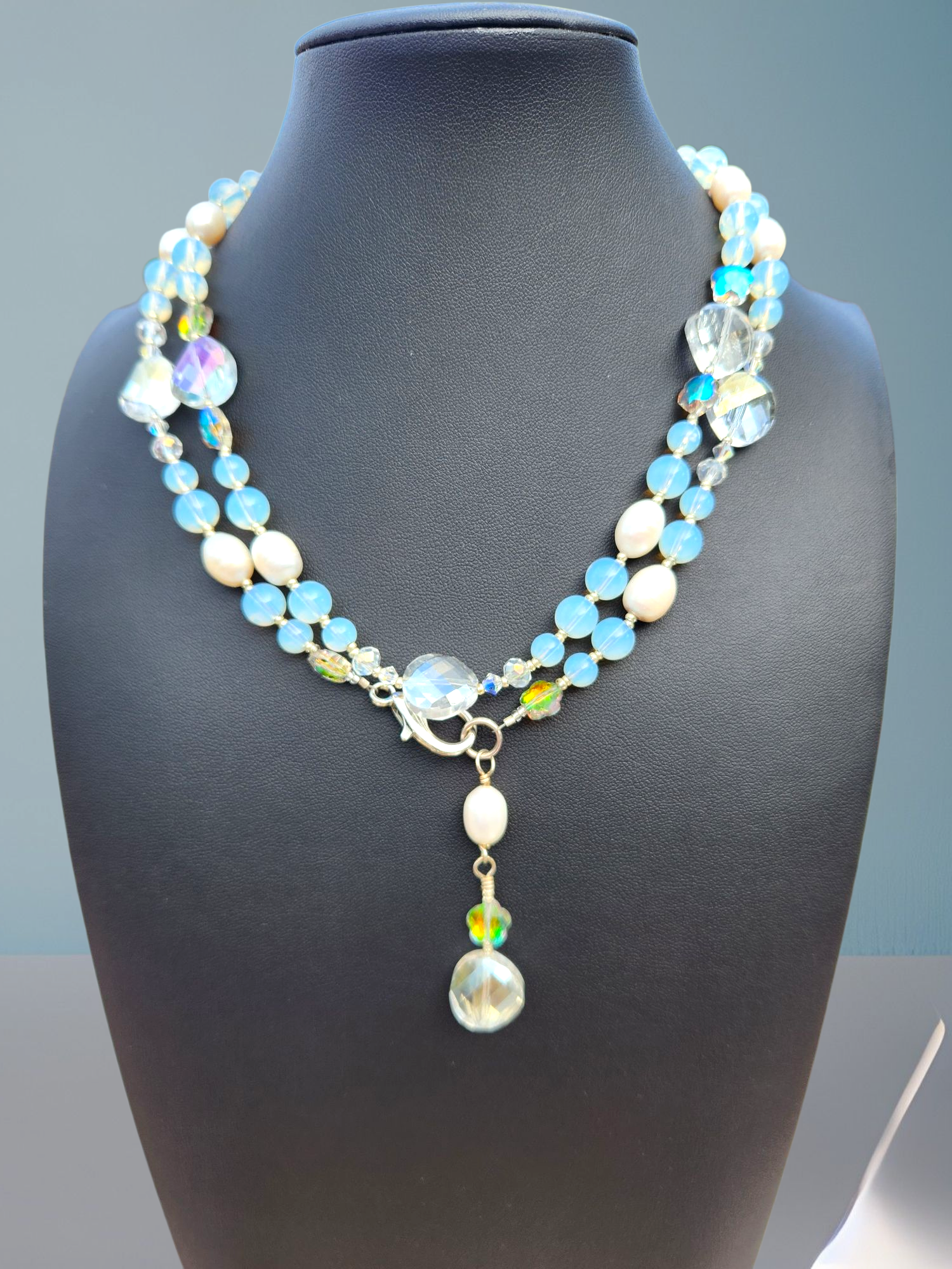 The "Long and Short" Opalescent Beaded Necklace