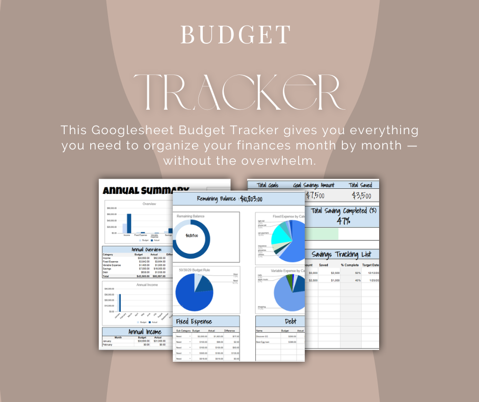 GoogleSheets Budget Tracker _Blue