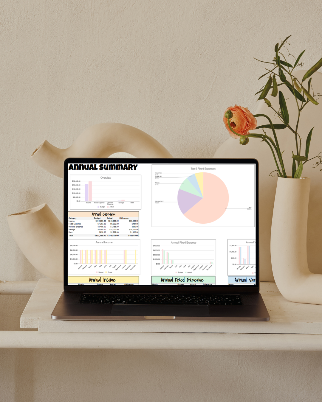 GoogleSheets Budget Tracker_Colorful