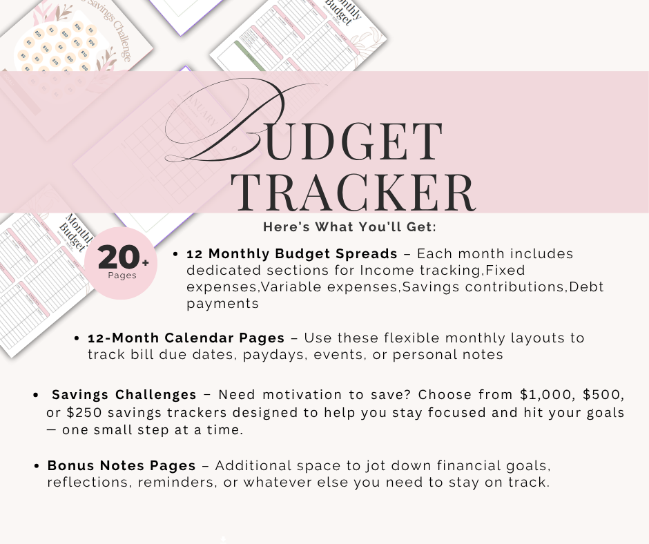 PDF Printable Budget Tracker 