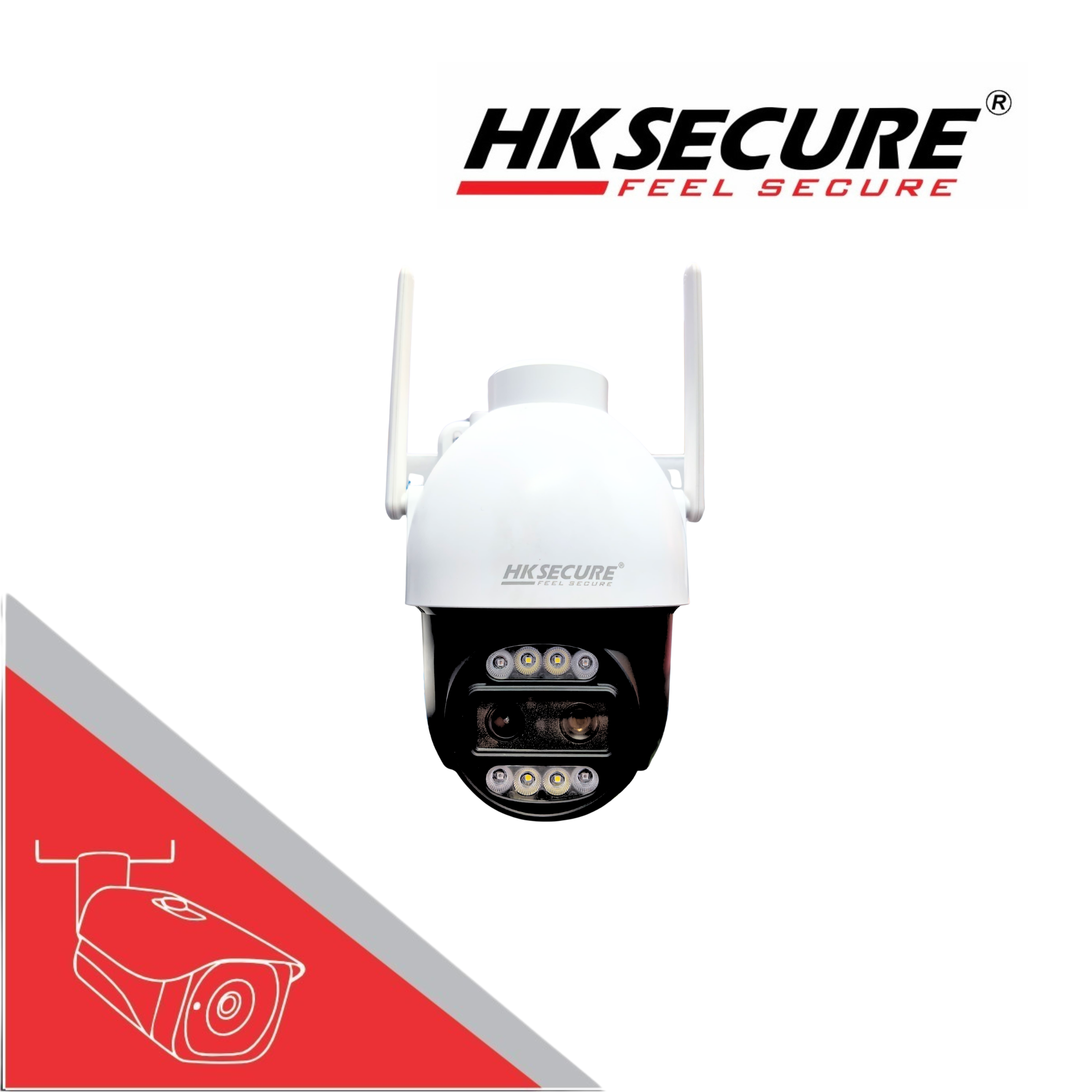 HK Secure 4G All-Time Color Dual Lens 10X Mini Pan-Tilt Camera