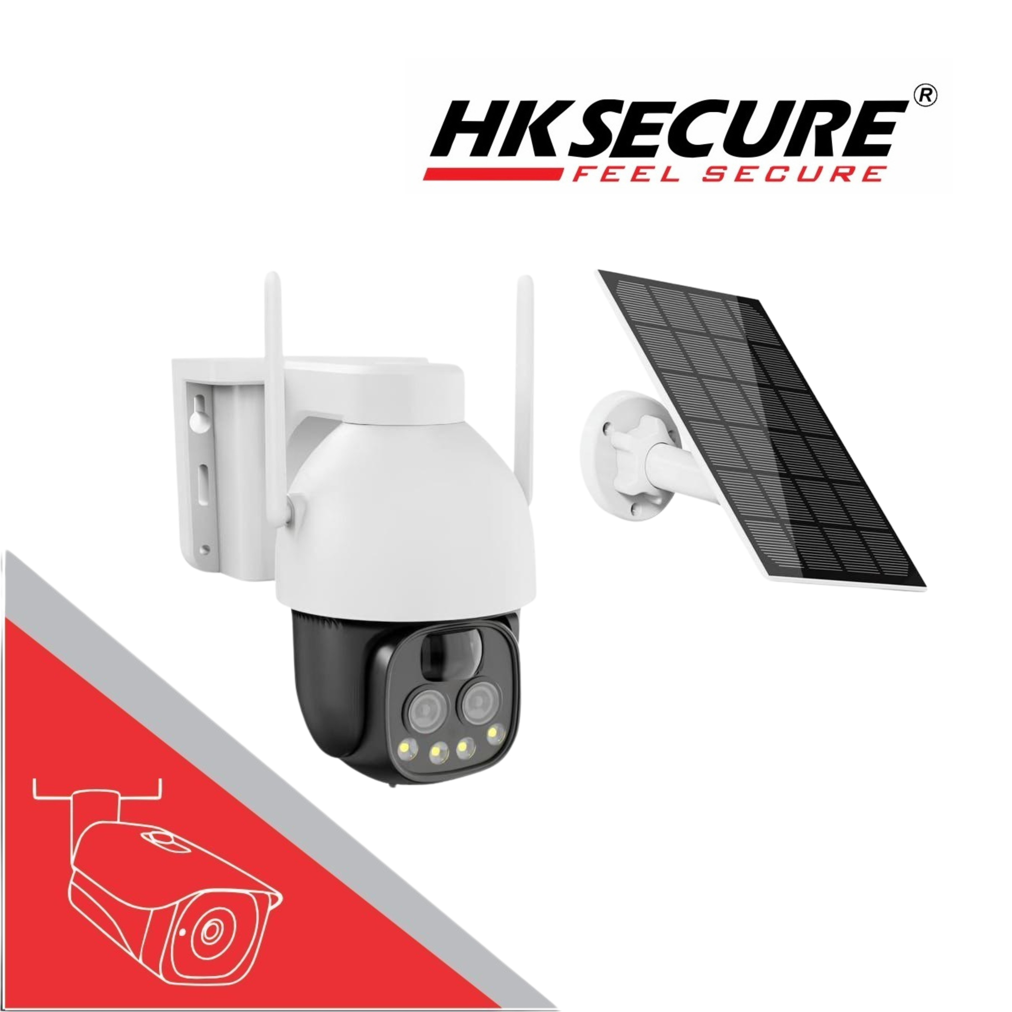 HK Secure 4G Dual Lens Solar Powered Mini Pan-Tilt Camera with 10X Zoom