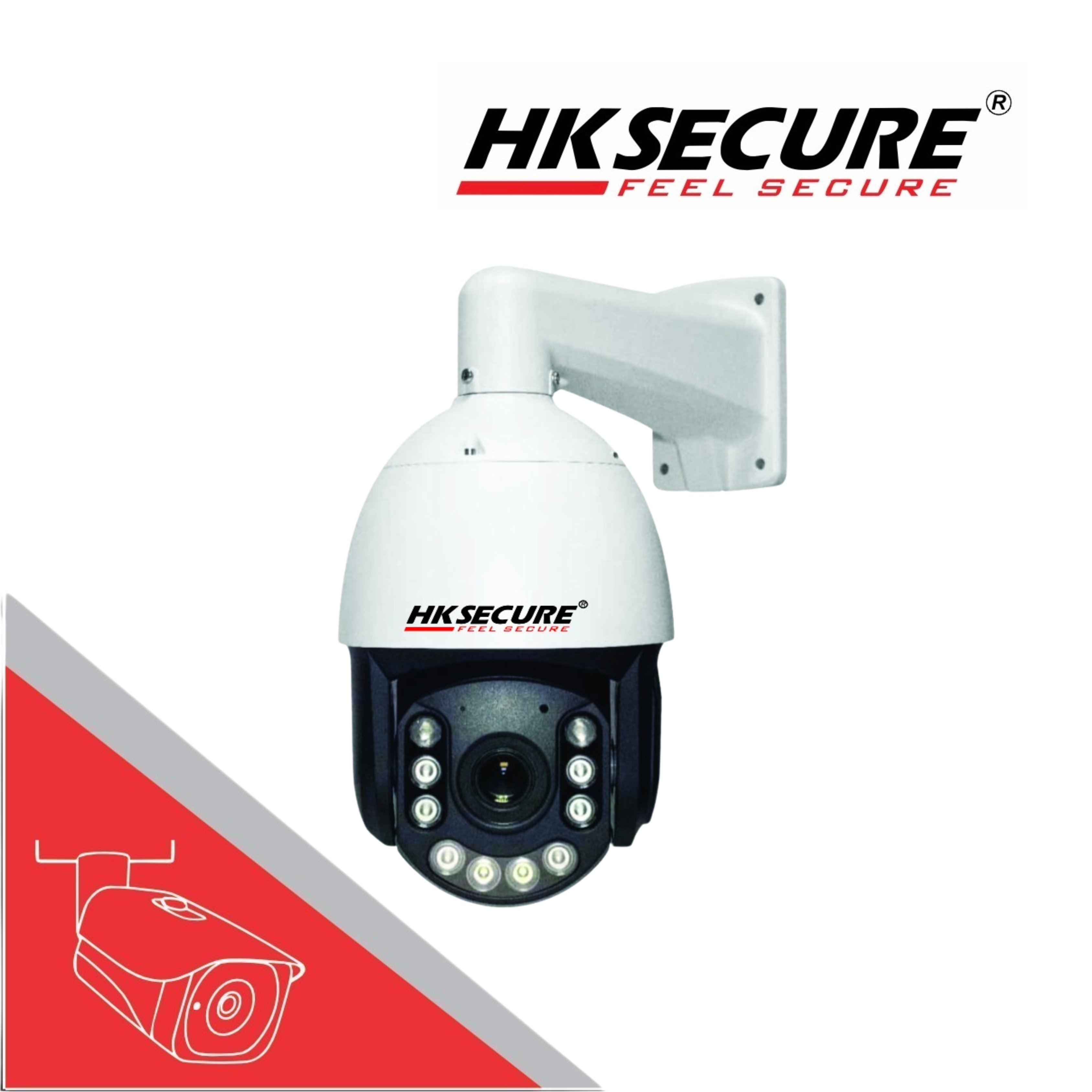 HK Secure 5MP 4.5-Inch Metal AI IP PTZ Camera with 36X Zoom