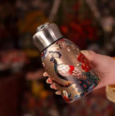 Decorative Peacock Thermos Bottle