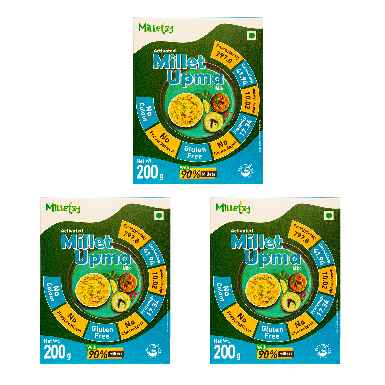 Milletsy Millet Upma Mix (Activated) Pack of 3