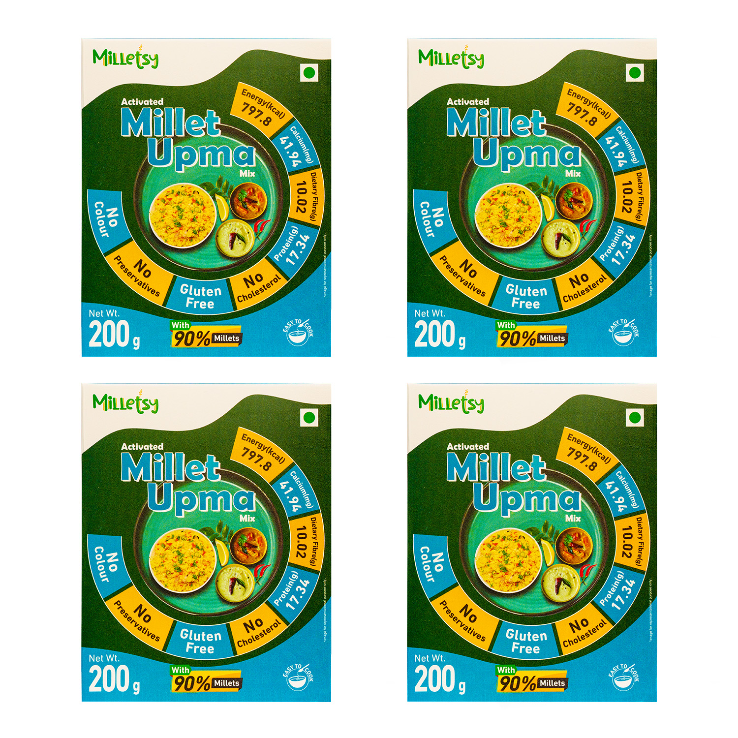 Milletsy Millet Upma Mix (Activated) Pack of 4 