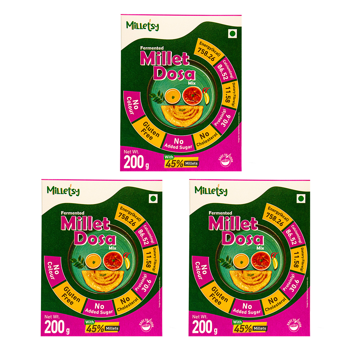 Milletsy Millet Dosa Mix (Fermented) Pack of 3 