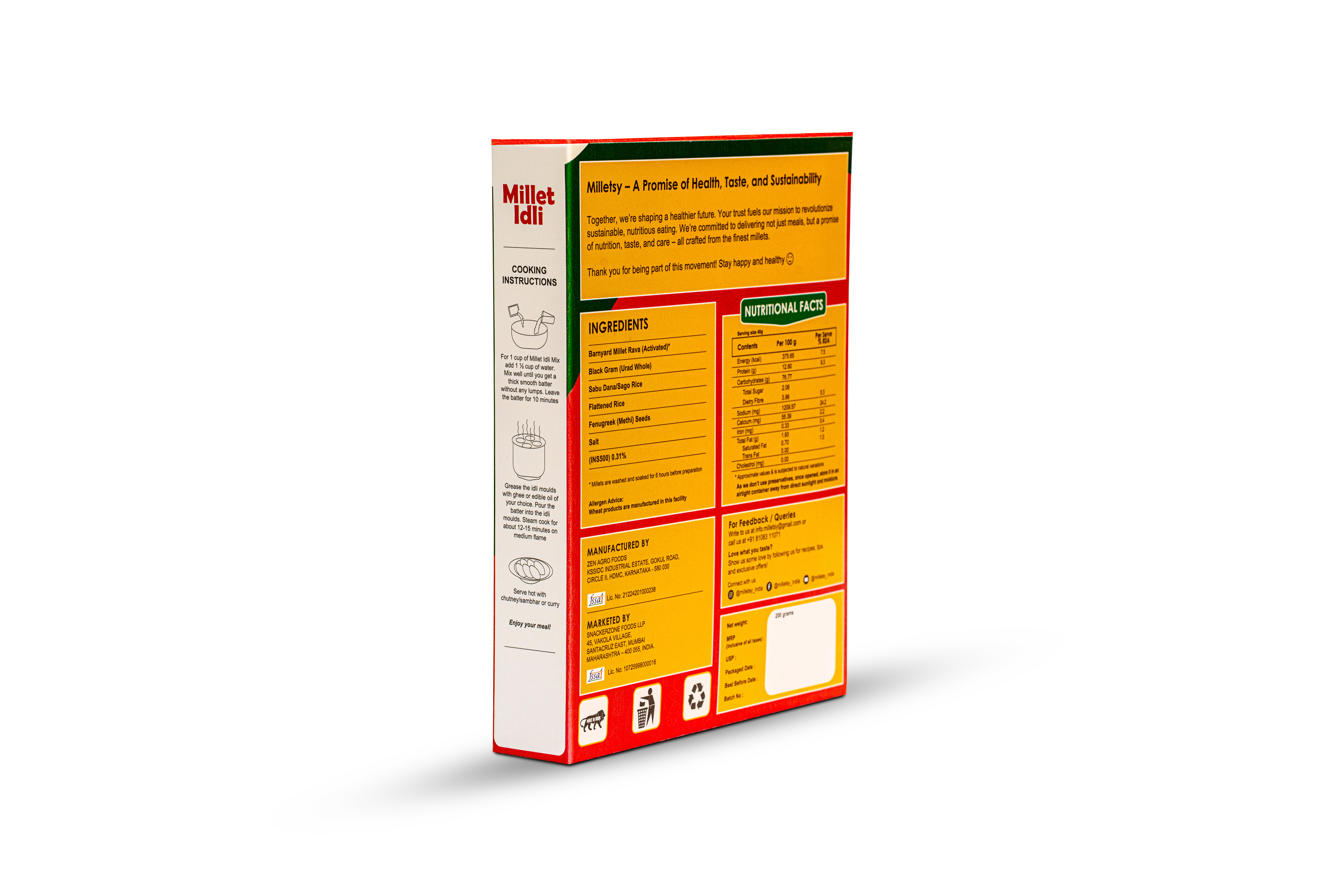 Milletsy Millet Idli Mix (Fermented) Pack of 3 