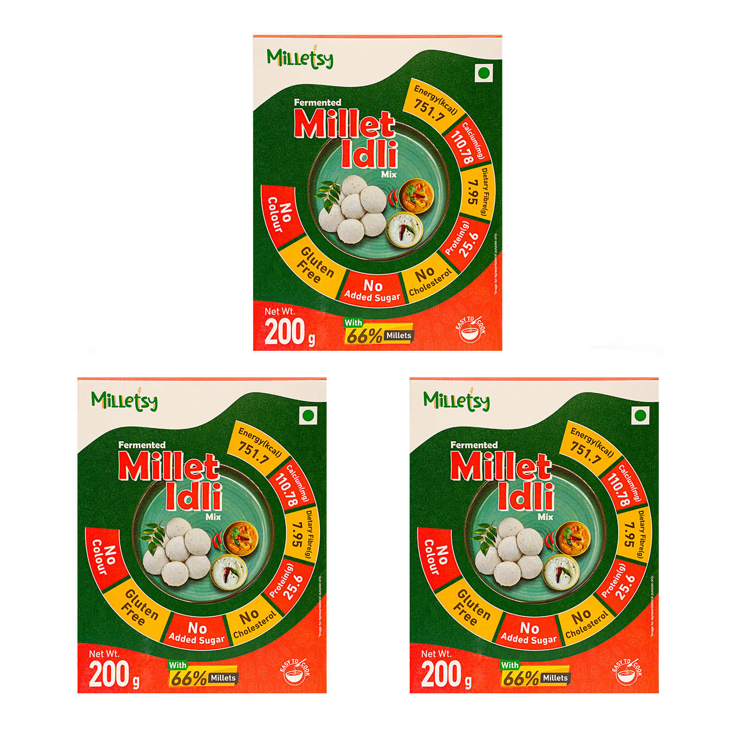 Milletsy Millet Idli Mix (Fermented) Pack of 3 