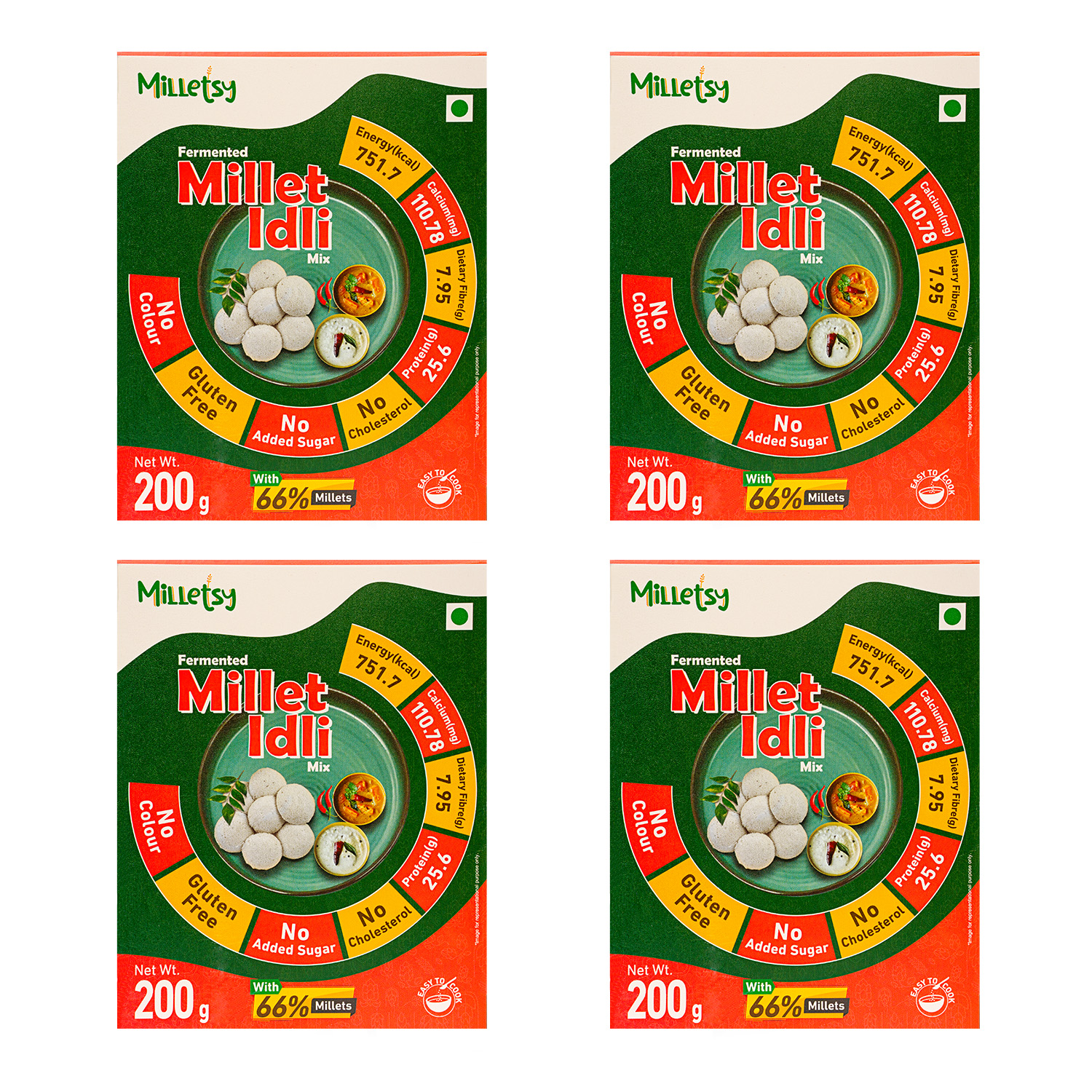 Milletsy Millet Idli Mix (Fermented) Pack of 4 