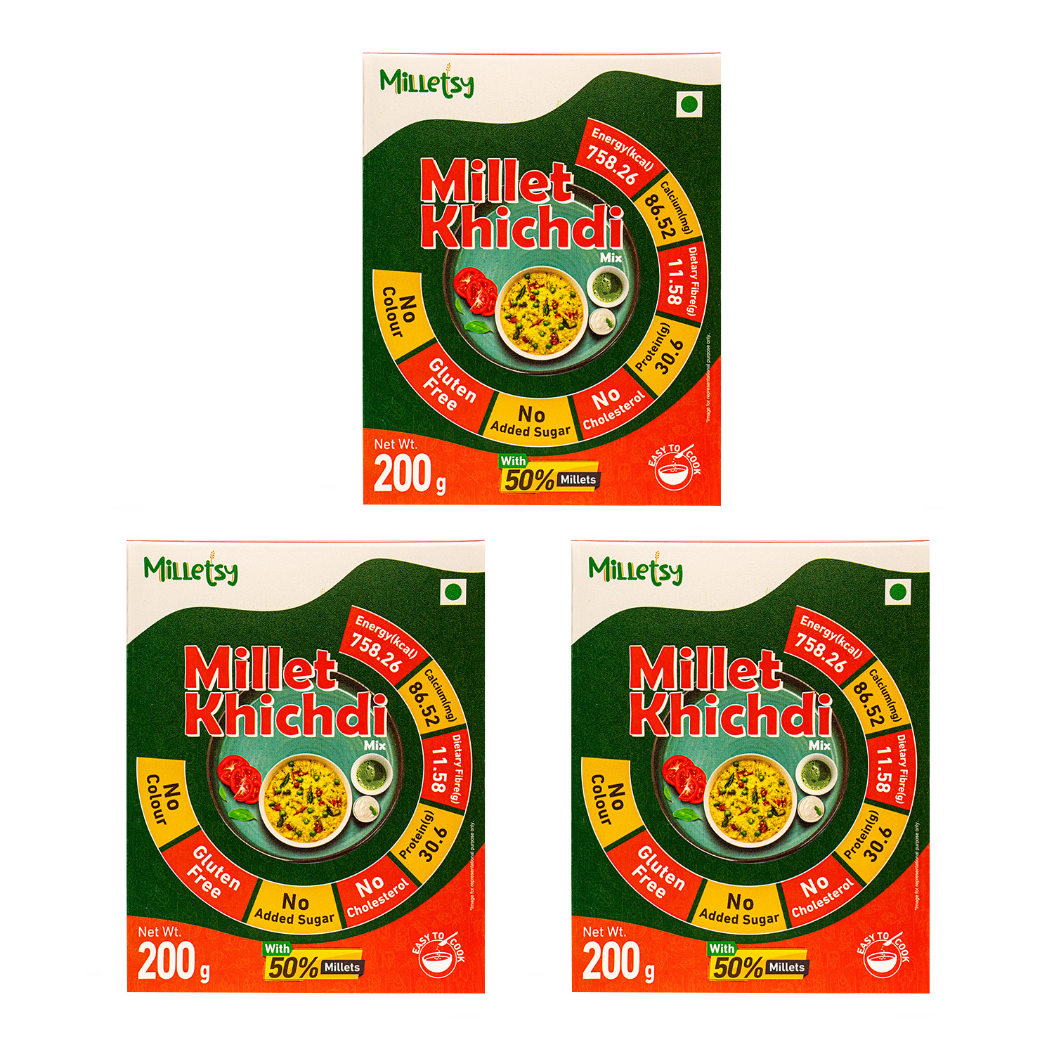 Milletsy Millet Khichdi Mix (Activated) Pack of 3