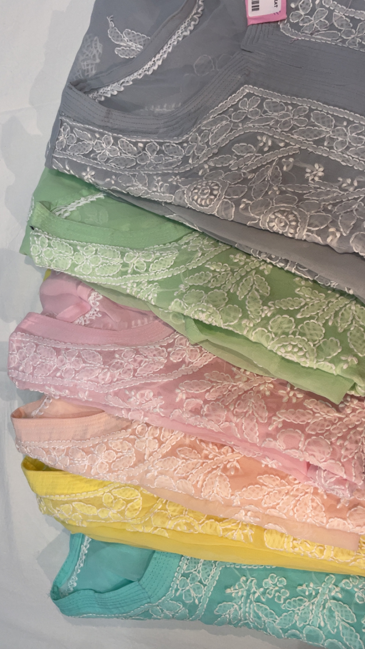 Embroidered georegette Kurtis chicken Kari handwork