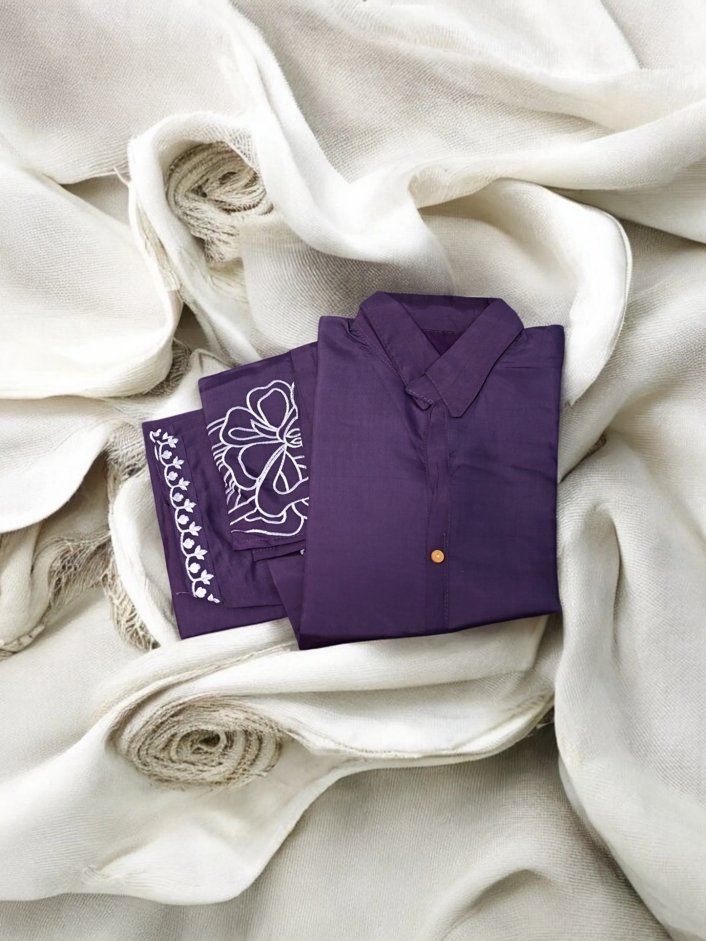 Mustard Brown Poly Cotton Blend Co-Ord Set