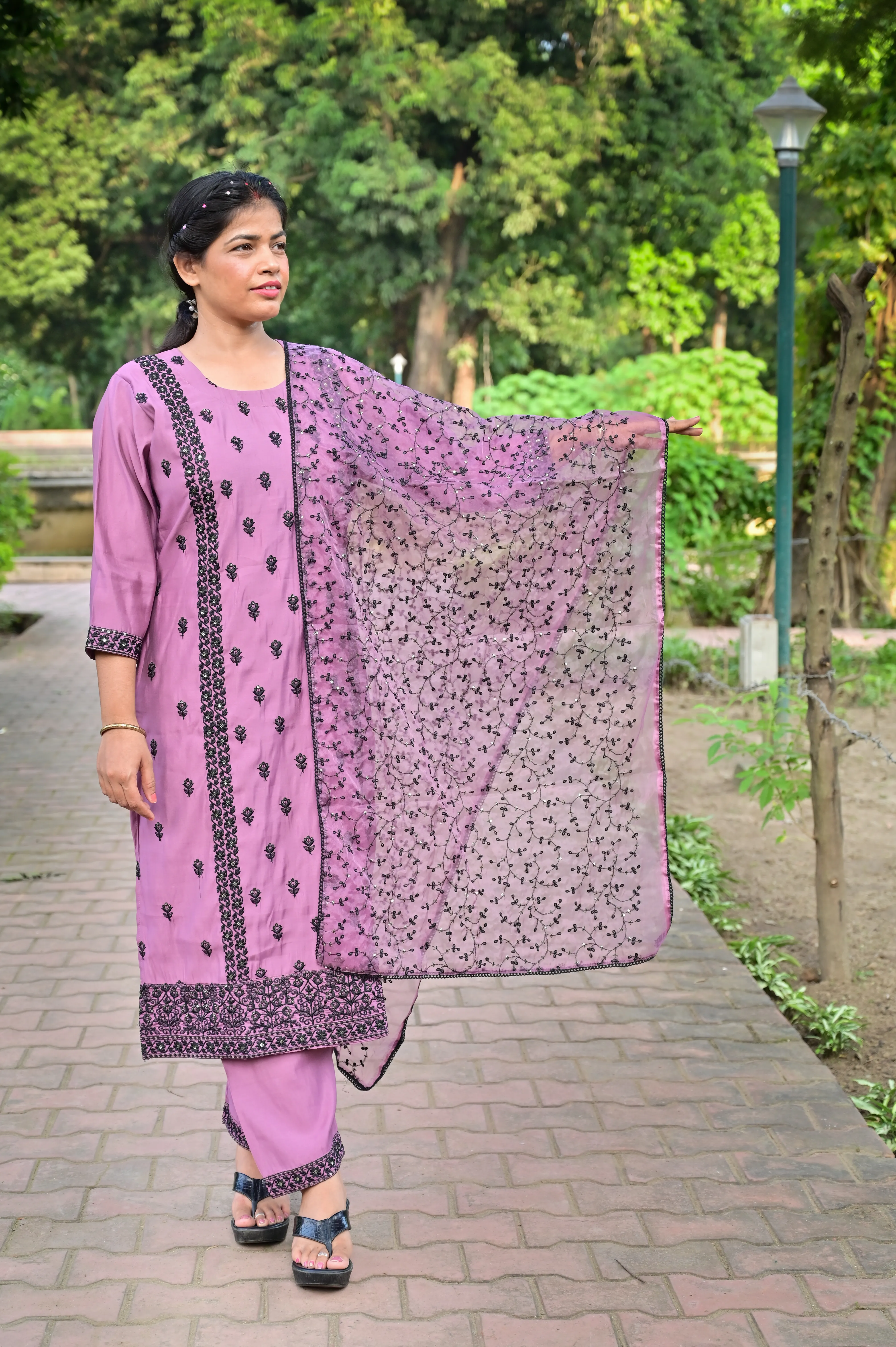 lavender kurta set