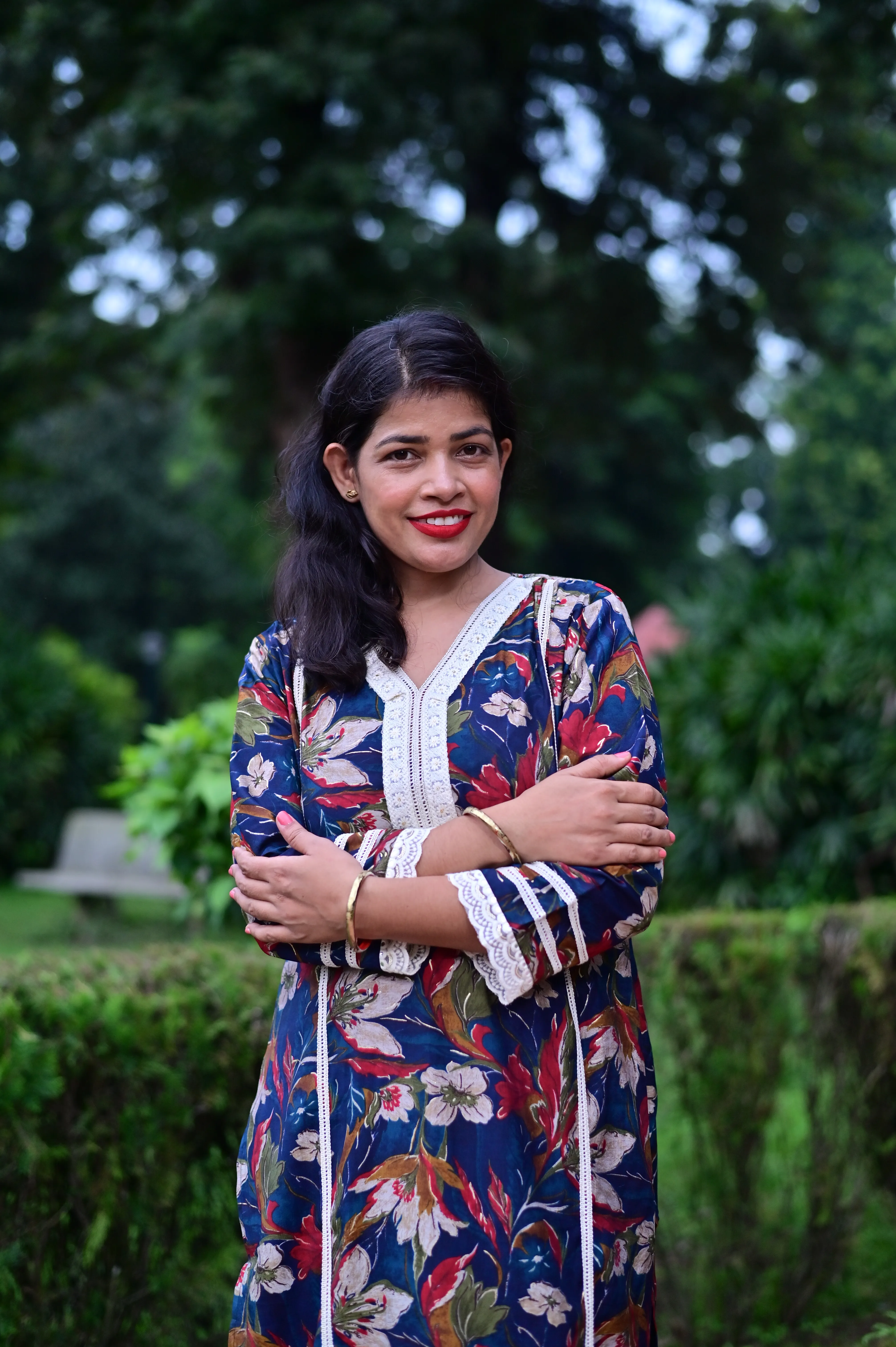 Floral Print Kurti Set without dupatta