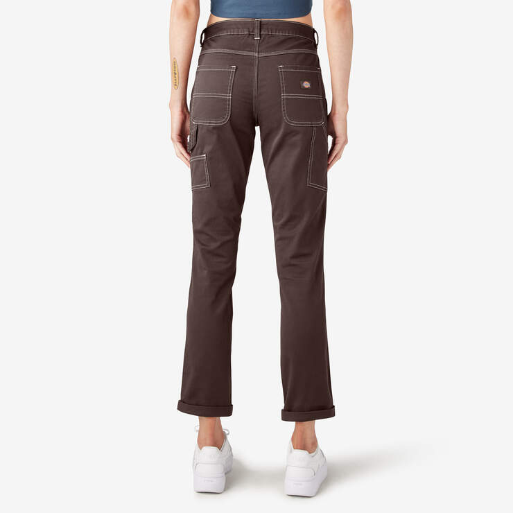 Dickies Women's Slim Straight Fit Roll Hem Carpenter Pants