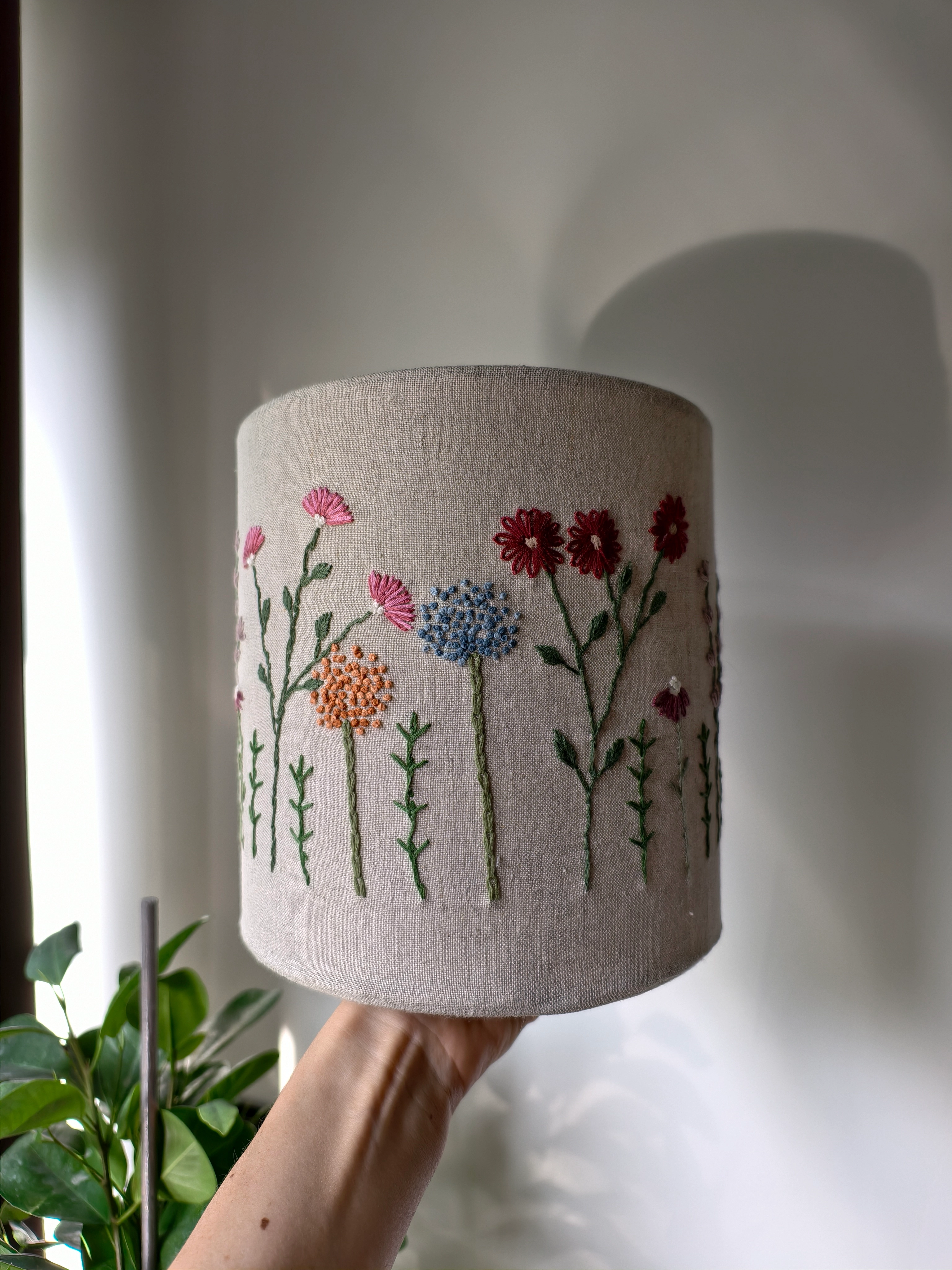 Embroidered Floral Lampshade D20cm #02