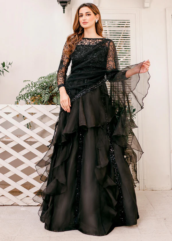 طقم نسائي فخم - أسود للمناسبات (3 قطع)