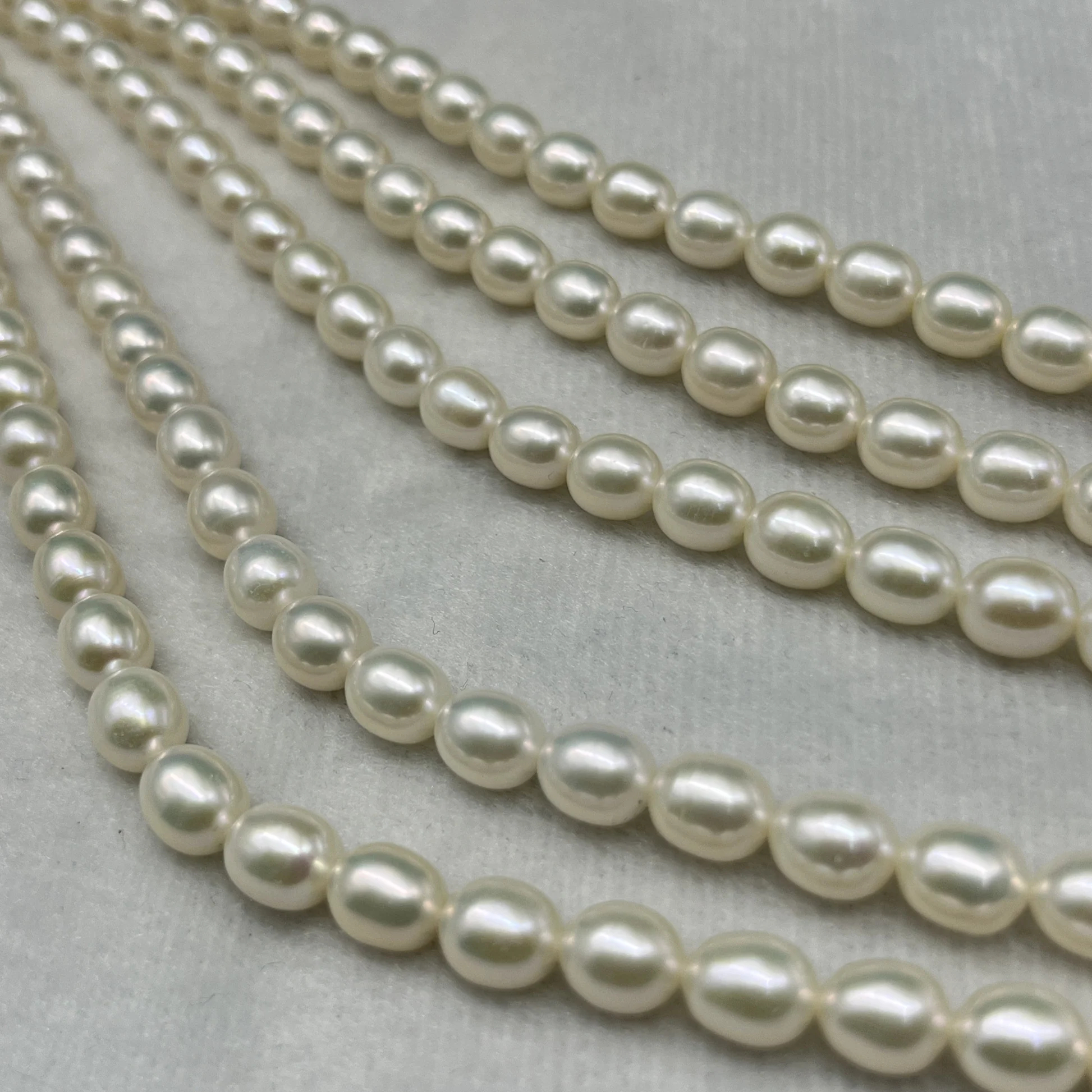 Fresh Water Pearl Cream Color, Rice Shape, Good Luster Pearl 7 MM Size