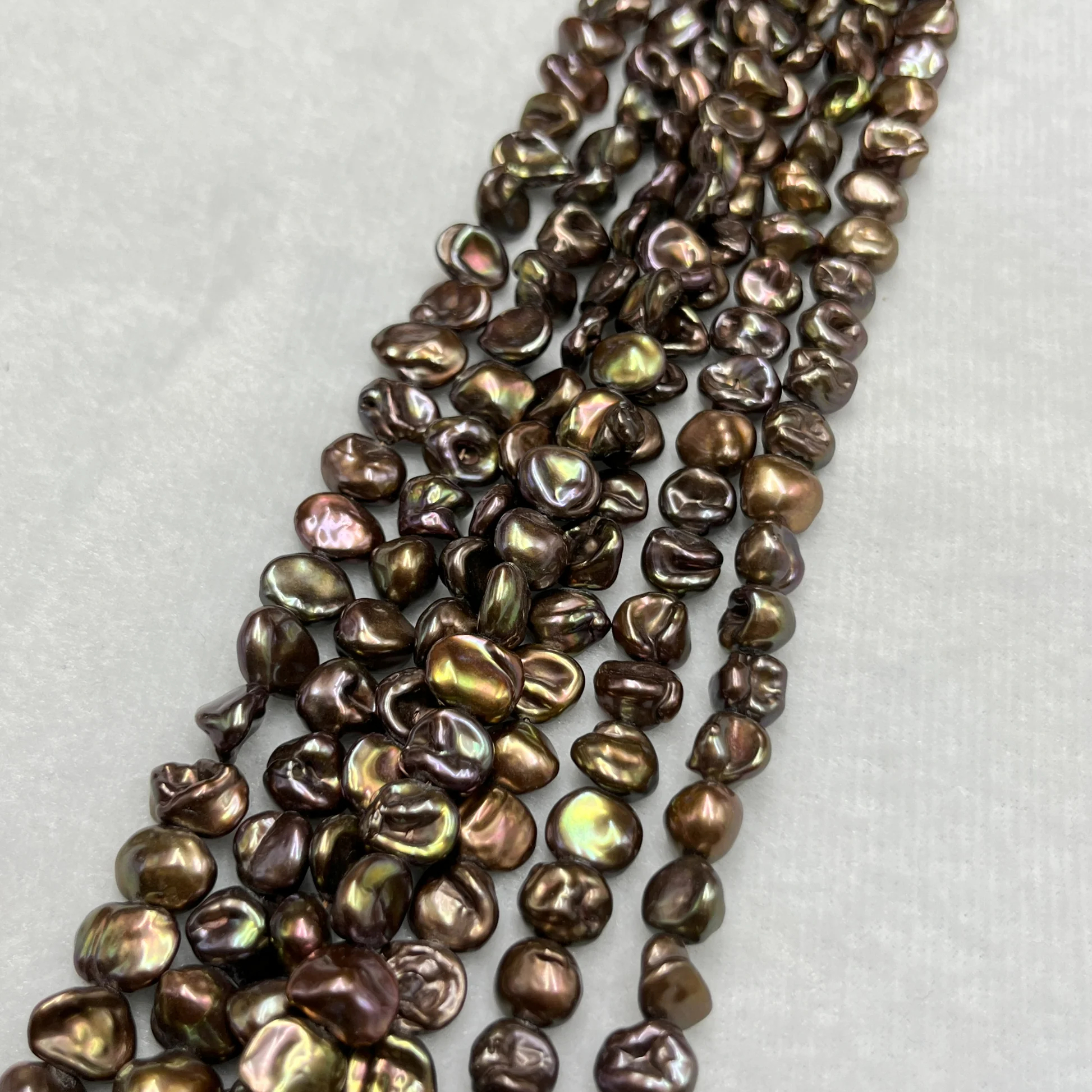 Fresh Water Pearl Brown / Dark Green | Fancy Shape | 9-10MM Size
