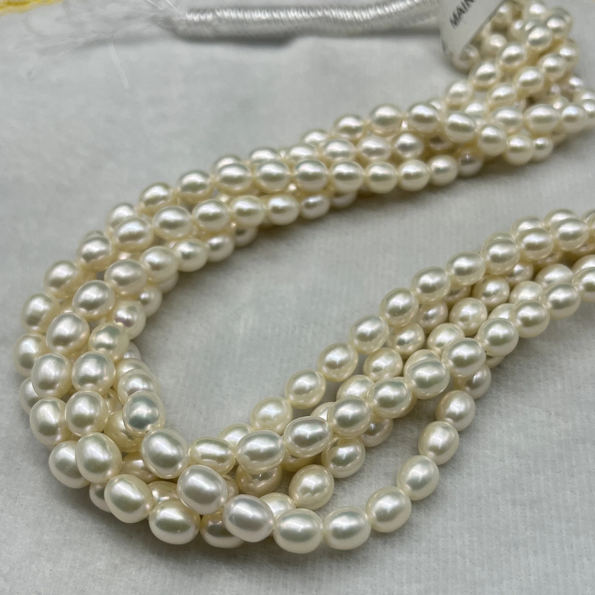 Fresh Water Pearl Cream Color, Rice Shape, Good Luster Pearl 7 MM Size